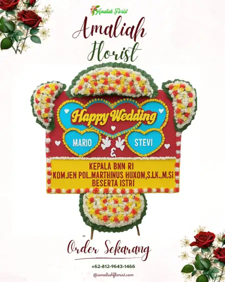 Papan Bunga Pernikahan Syamsudin Noor